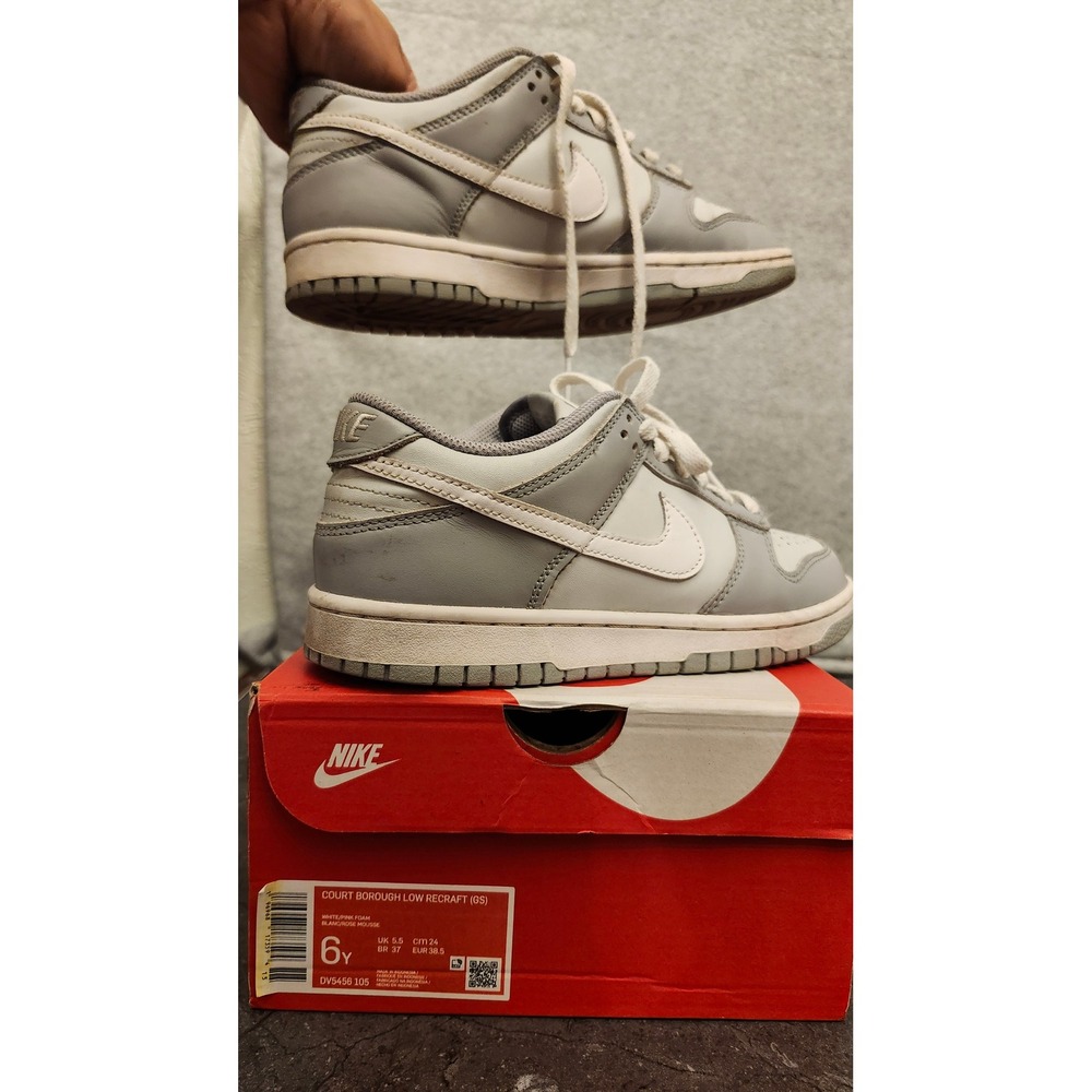 Nike Dunk Low GS Pure Platinum Wolf Grey 6Y Youth Sneakers White Gray UK‎ 5.5 - Picture 6 of 10